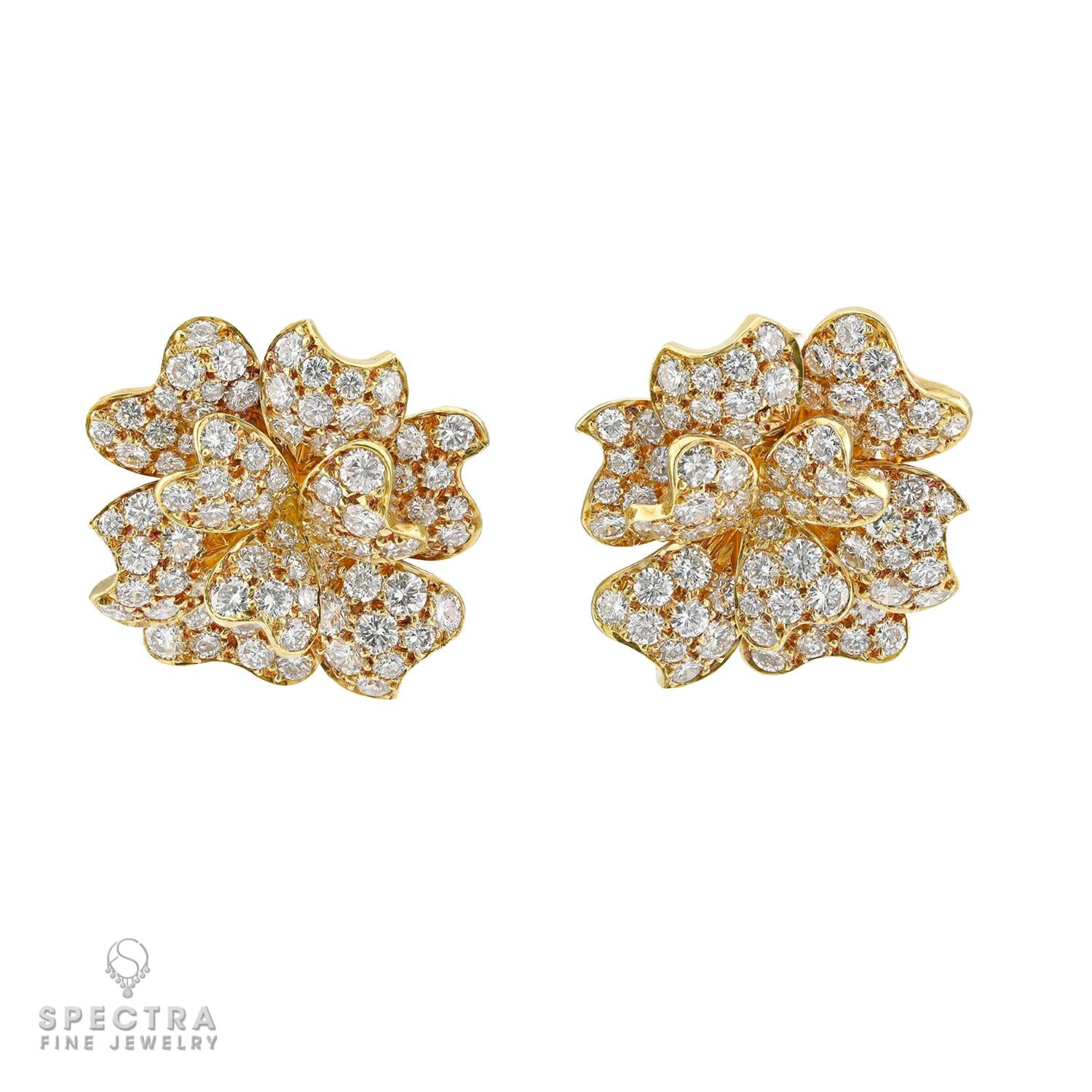 Van Cleef & Arpels Pavot Diamond Brooch & Earrings Set