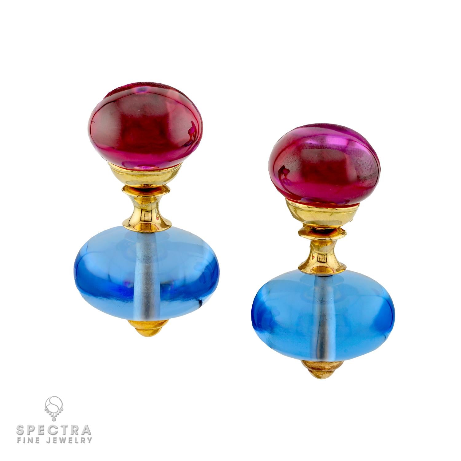 Marina B Multi-Colored Quartz Necklace & Earrings Suite | 18k Gold