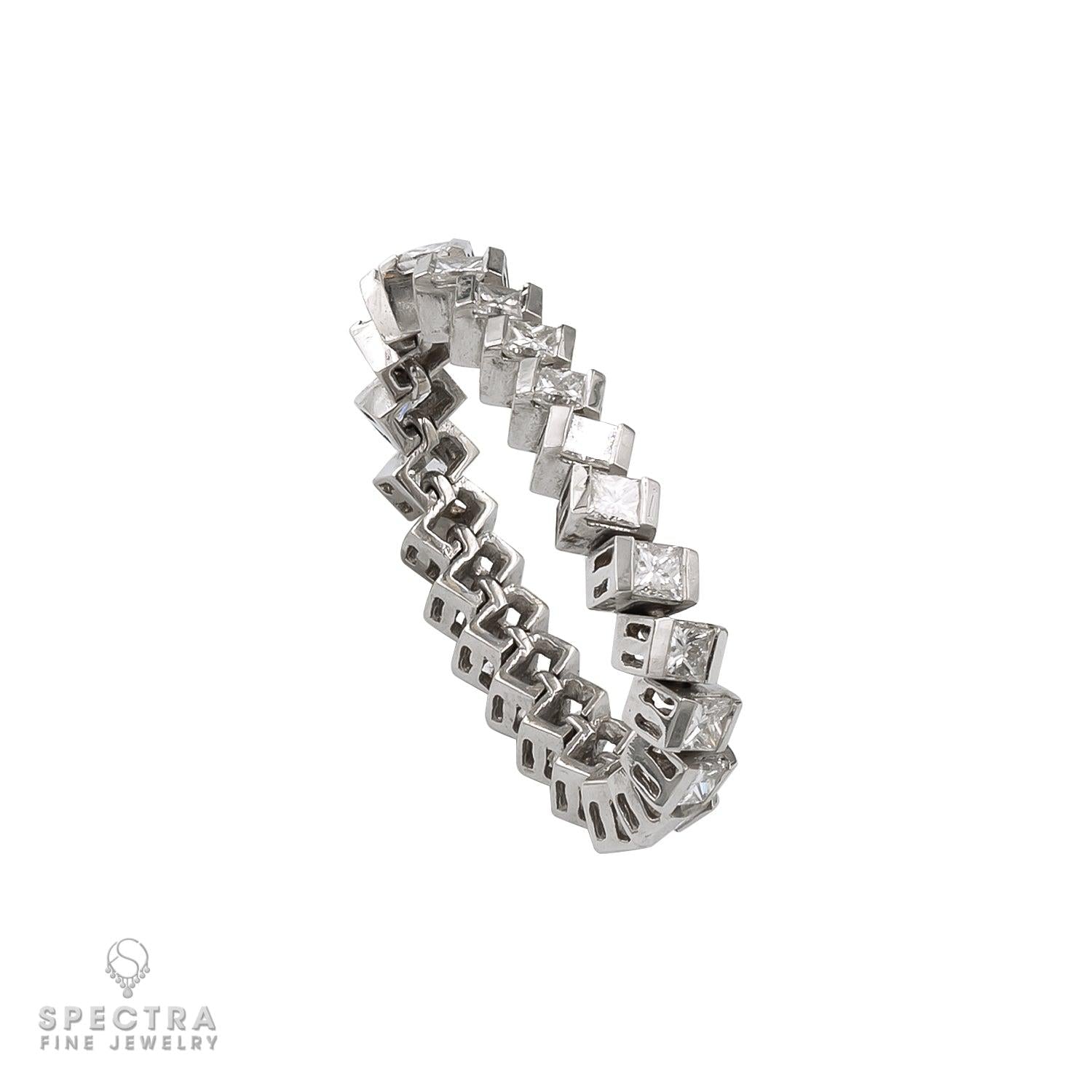 Single Row Diamond Wedding Band Ring