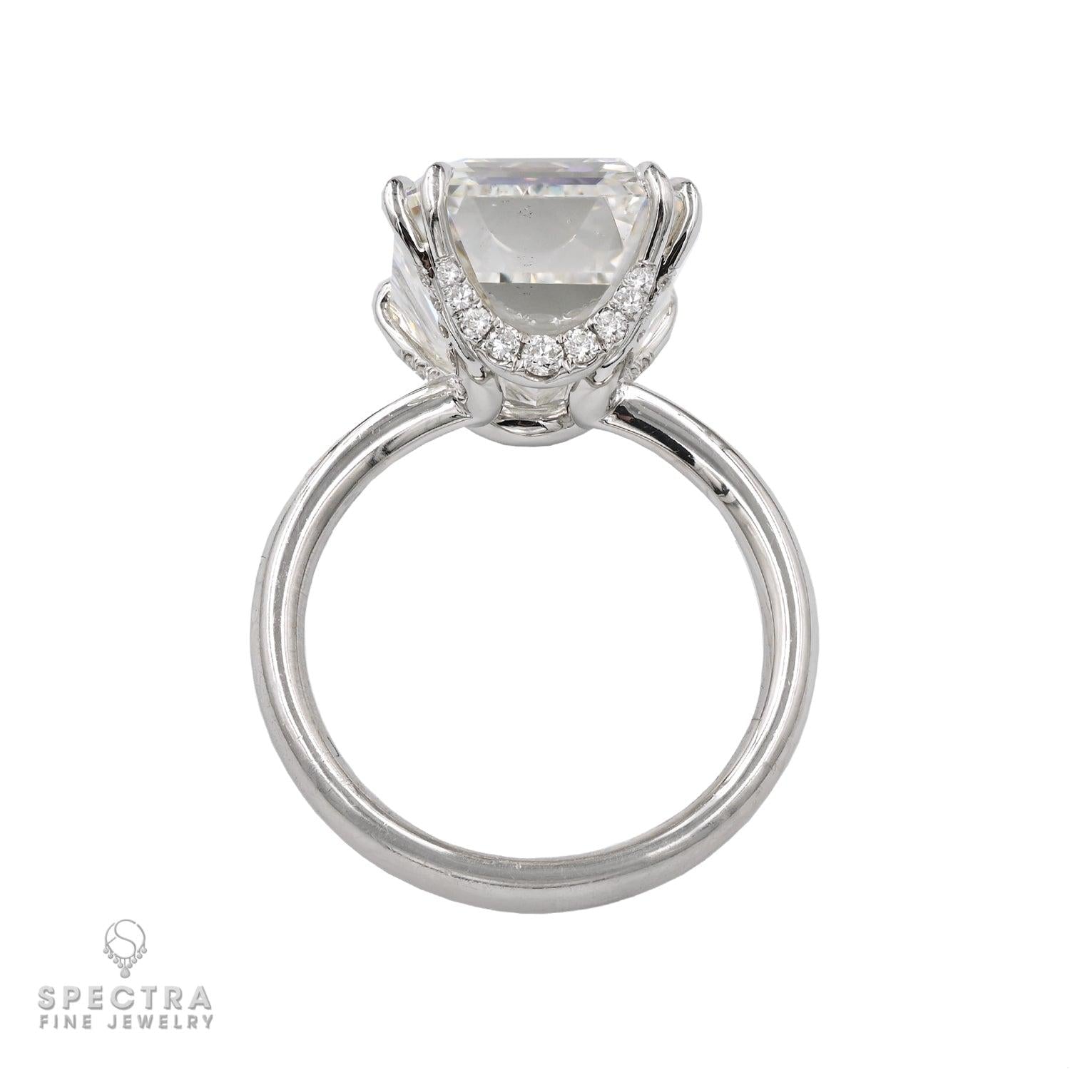Spectra Fine Jewelry 10.32ct Emerald Cut Diamond Platinum Engagement Ring