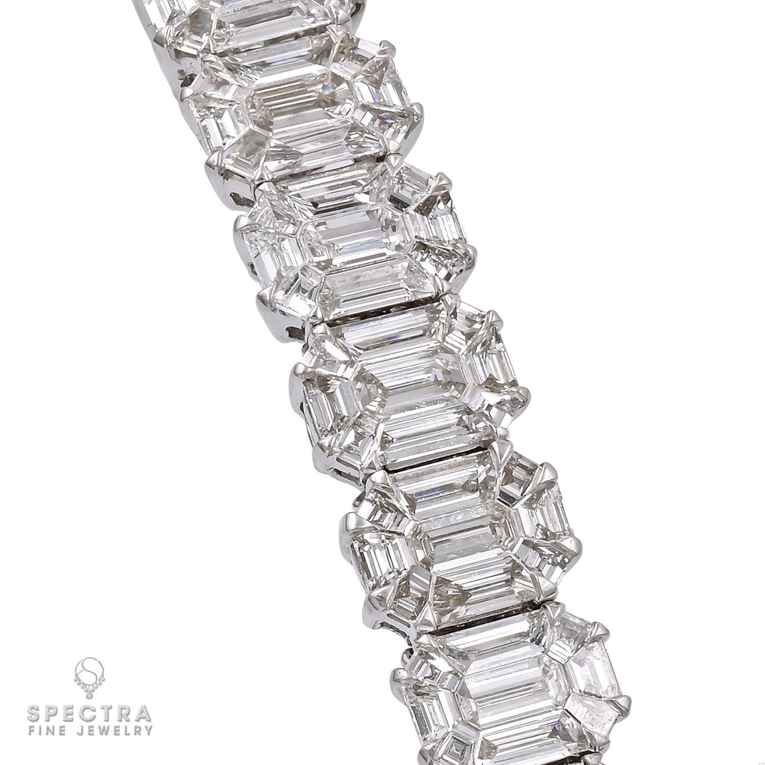 11.37 ct Illusion-Cut Diamond Tennis Bracelet in 18K White Gold – Spectra Fine Jewelry
