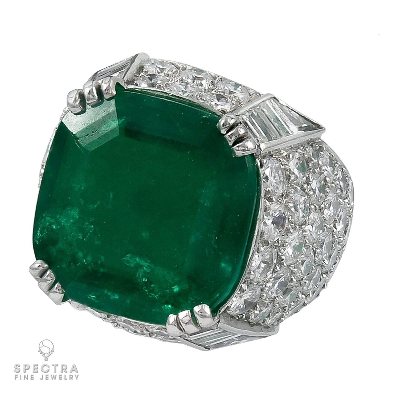Spectra Fine Jewelry: 11.38 Carat Colombian Emerald Ring - AGL Certified