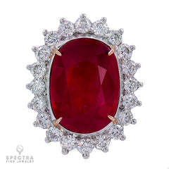 Spectra Fine Jewelry 12.63 ct. Oval Ruby Diamond Cocktail Ring