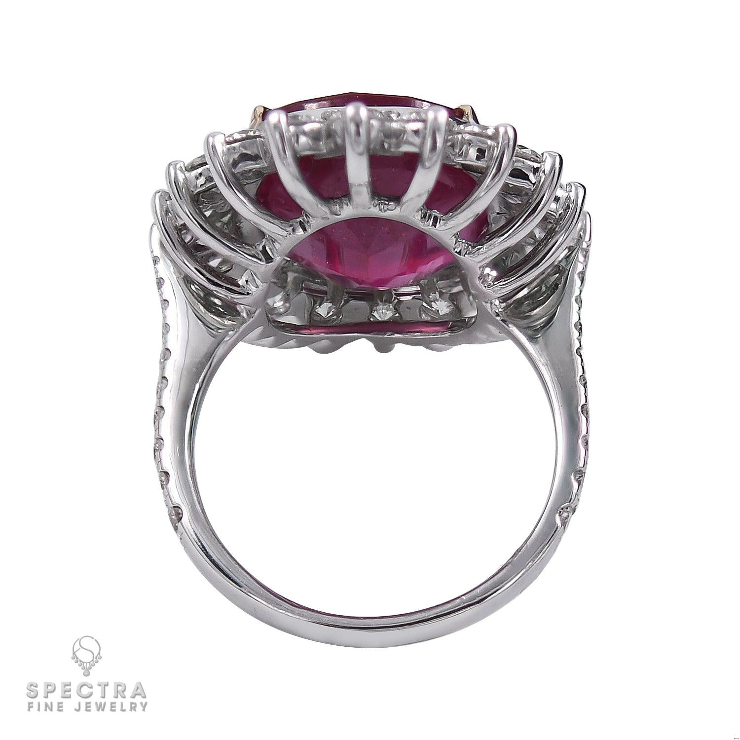Spectra Fine Jewelry 12.63 ct. Oval Ruby Diamond Cocktail Ring