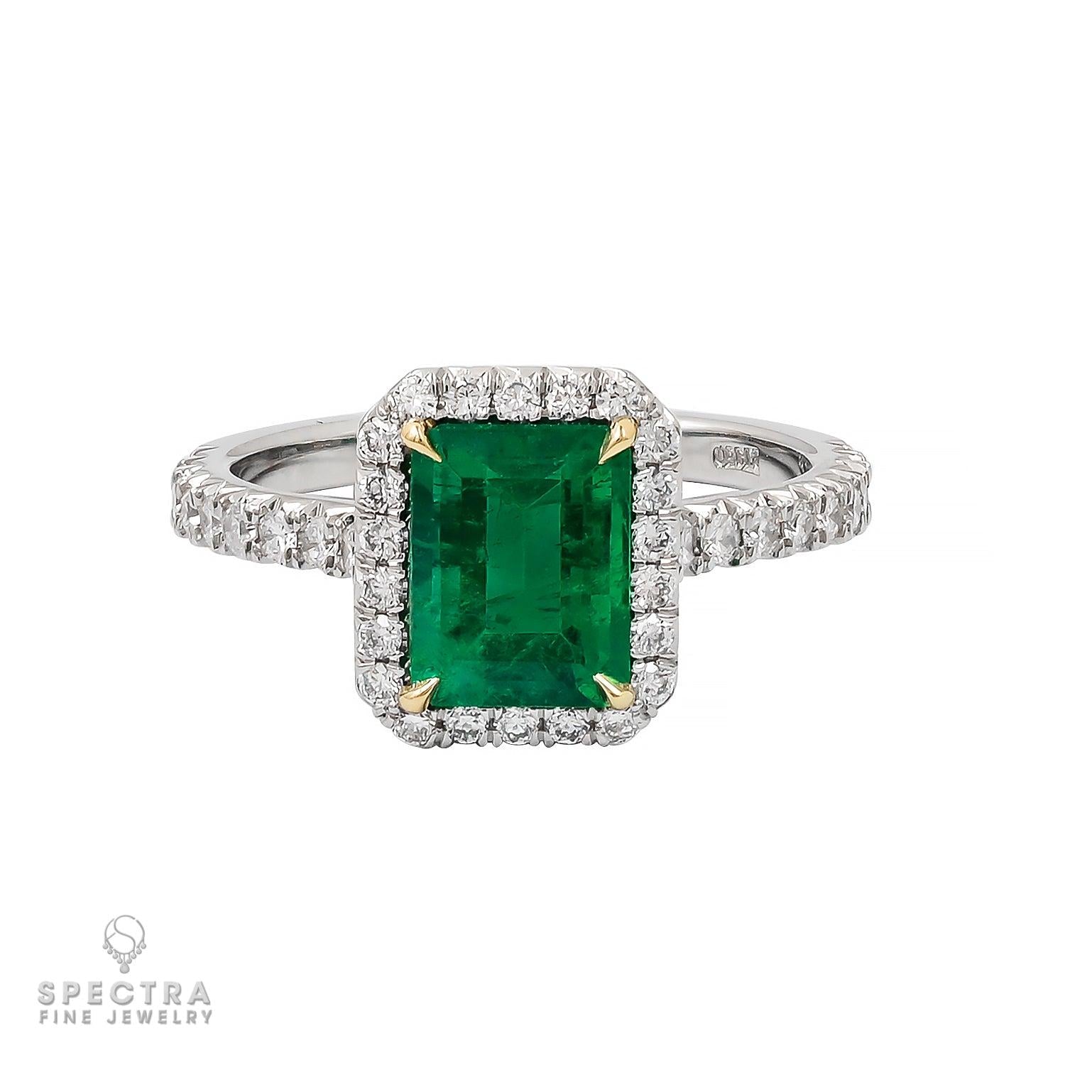Spectra Fine Jewelry 1.47ct Colombian Emerald Diamond Ring