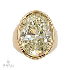 Spectra Fine Jewelry 15.01ct Oval Cut Diamond Bezel Engagement Ring