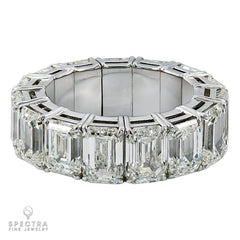 Spectra Fine Jewelry 15.43 ct. Emerald Cut Diamond Flexible Eternity Wedding Ban