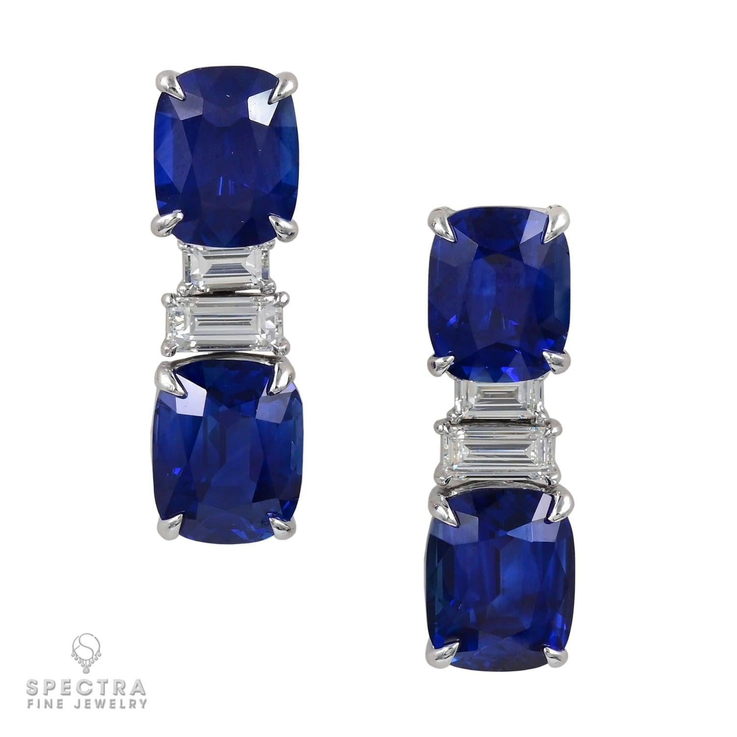 Spectra Fine Jewelry 16.38 cts. Ceylon Sapphire Diamond Earrings