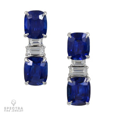 Spectra Fine Jewelry 16.38 cts. Ceylon Sapphire Diamond Earrings