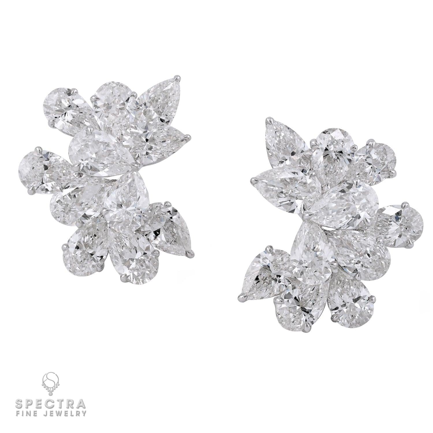 Spectra Fine Jewelry 17.44 cts. Pear Shaped Diamond Cluster Earrings