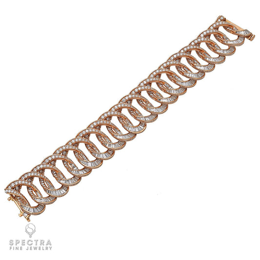 31.33 ct Mixed-Cut Diamond Link Bracelet in 18K Rose Gold – Spectra Fine Jewelry