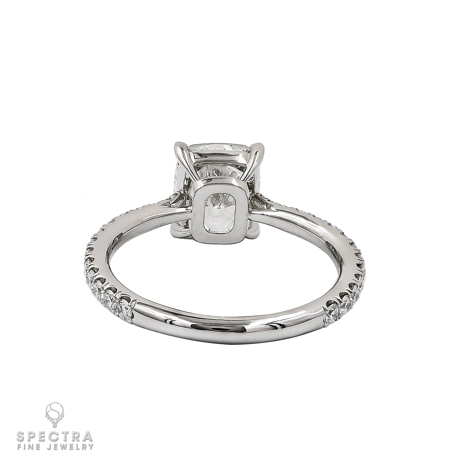 Spectra Fine Jewelry 2.02ct Cushion Diamond Engagement Ring in Platinum