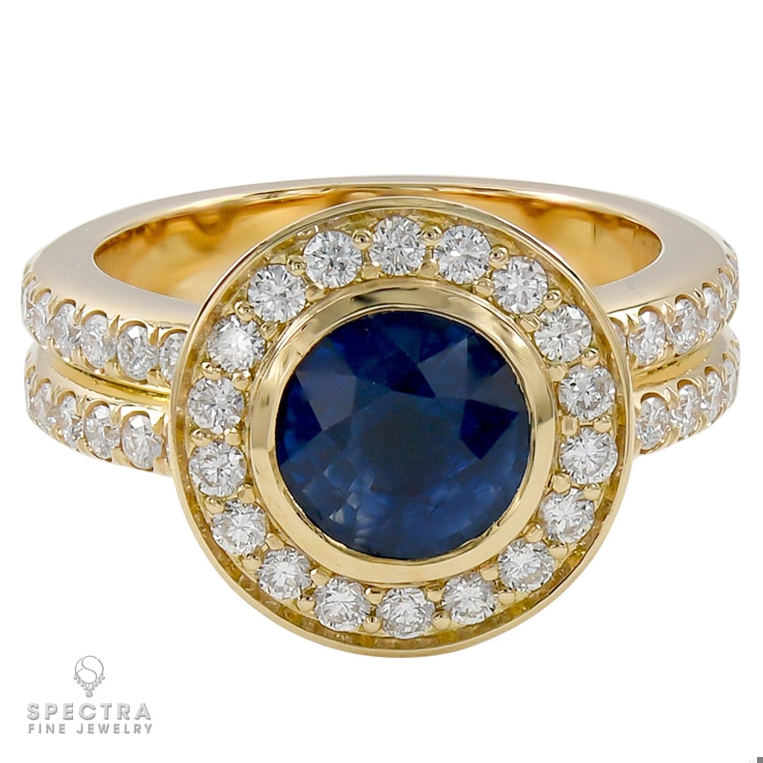 Spectra Fine Jewelry 2.0 ct. Sapphire Diamond Halo Engagement Ring