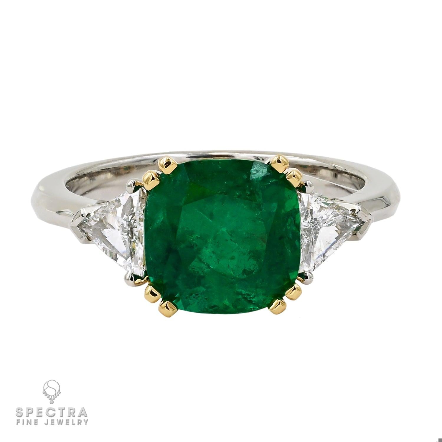 Spectra Fine Jewelry 2.34 ct. Cushion-cut Emerald Diamond Ring