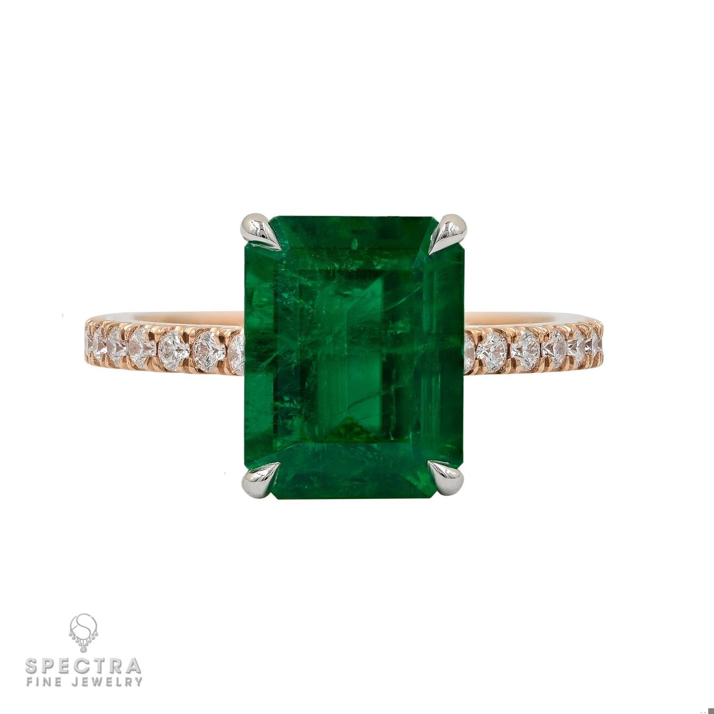 Spectra Fine Jewelry 3.22ct Himalayan Emerald Diamond Ring