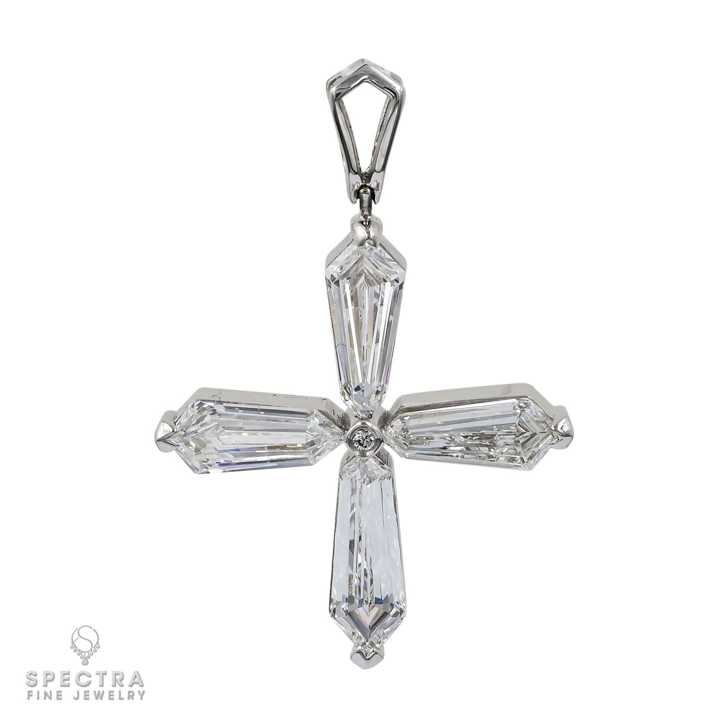 Spectra Fine Jewelry 3.39ct Kite Diamond Cross Pendant