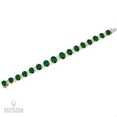 37.24ct Emerald and Diamond Bracelet in 18K Gold – Spectra Fine Jewelry
