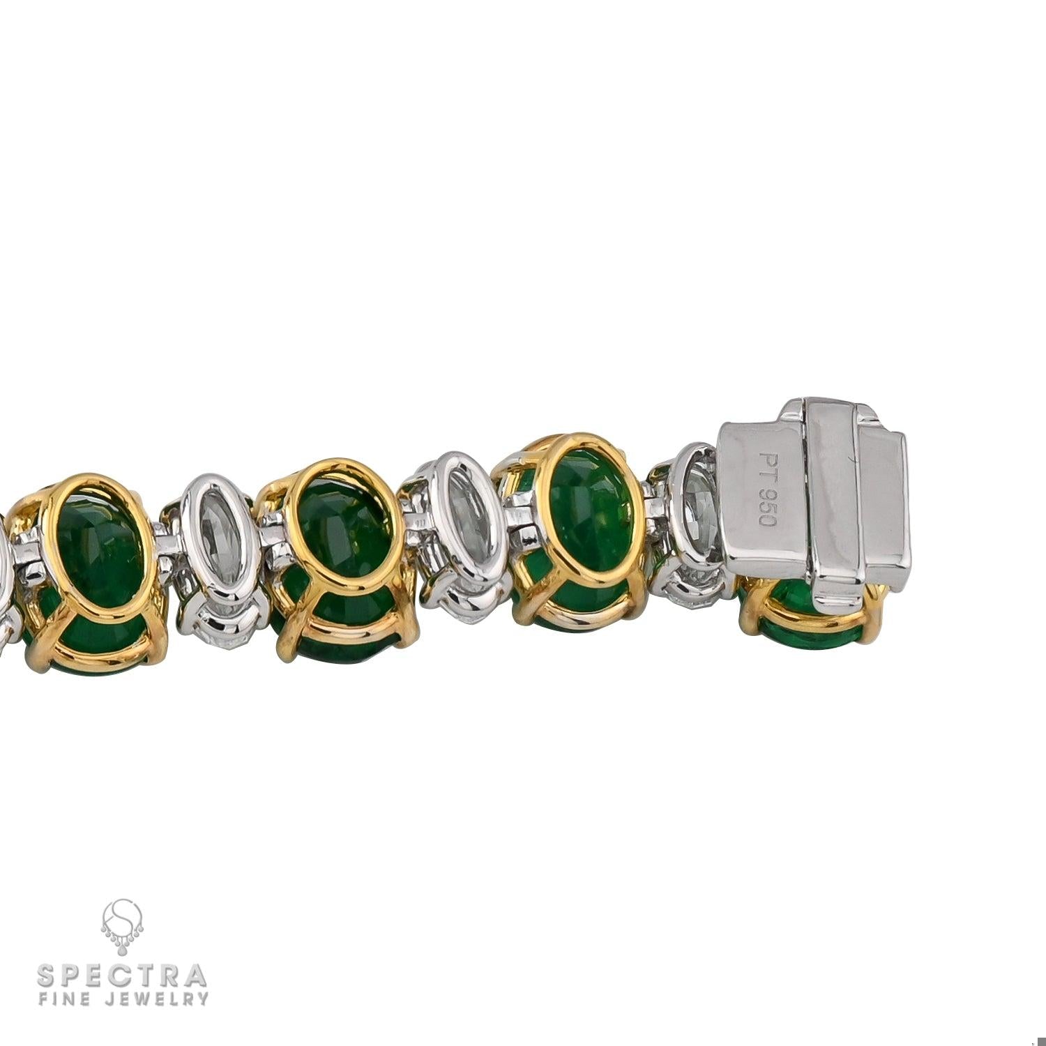 37.24ct Emerald and Diamond Bracelet in 18K Gold – Spectra Fine Jewelry
