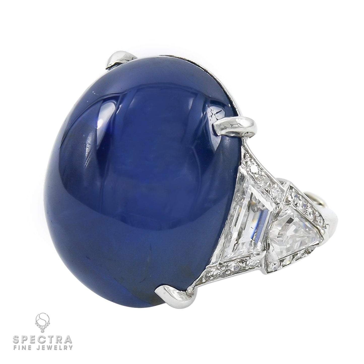 Spectra Fine Jewelry 40.59 cts. Burmese No Heat Sapphire Cabochon Engagement Rin