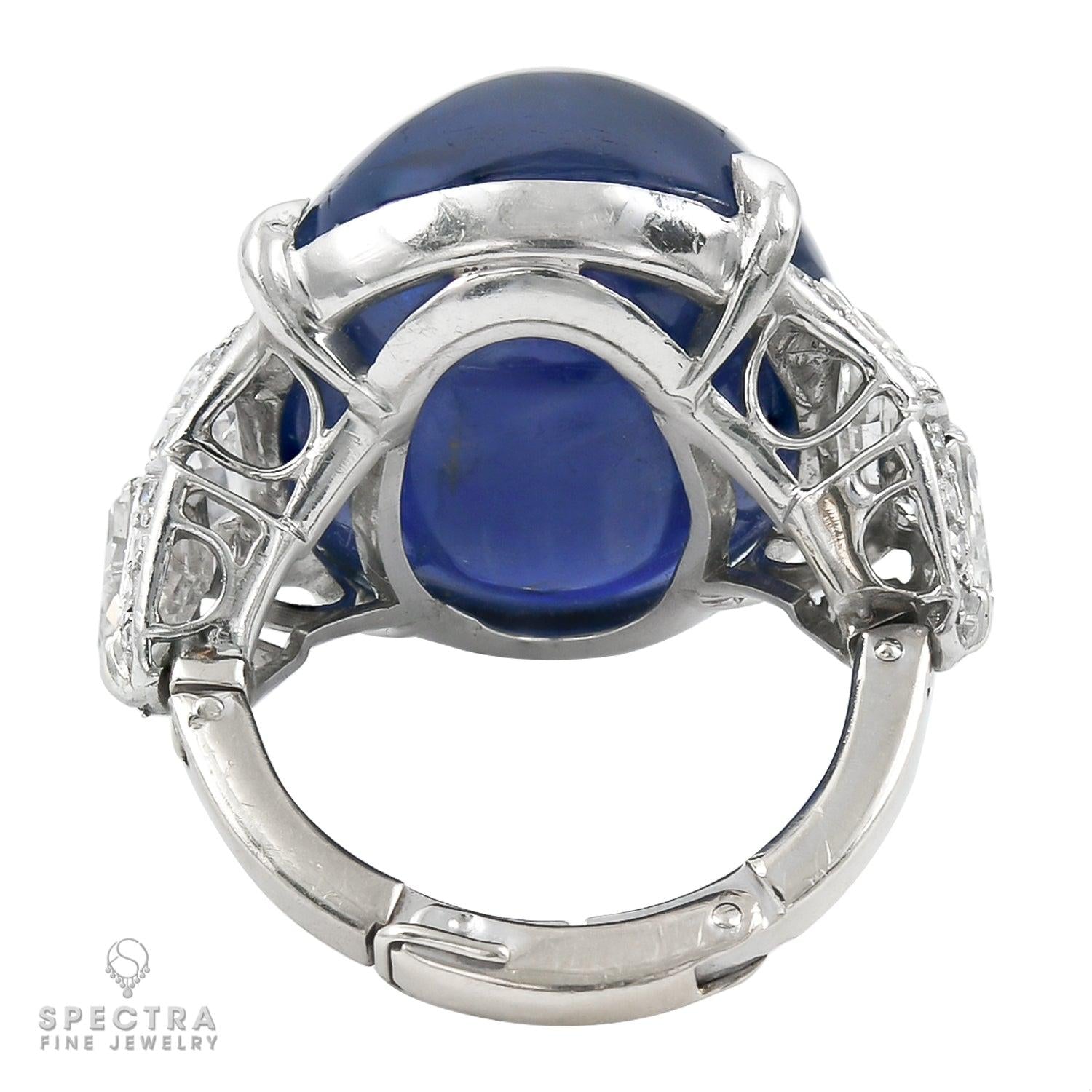 Spectra Fine Jewelry 40.59 cts. Burmese No Heat Sapphire Cabochon Ring