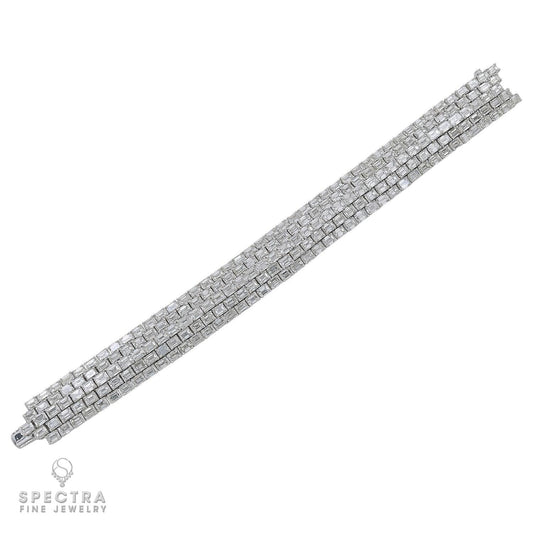40.40 ct Five-Row Diamond Bracelet in 18K White Gold – Spectra Fine Jewelry