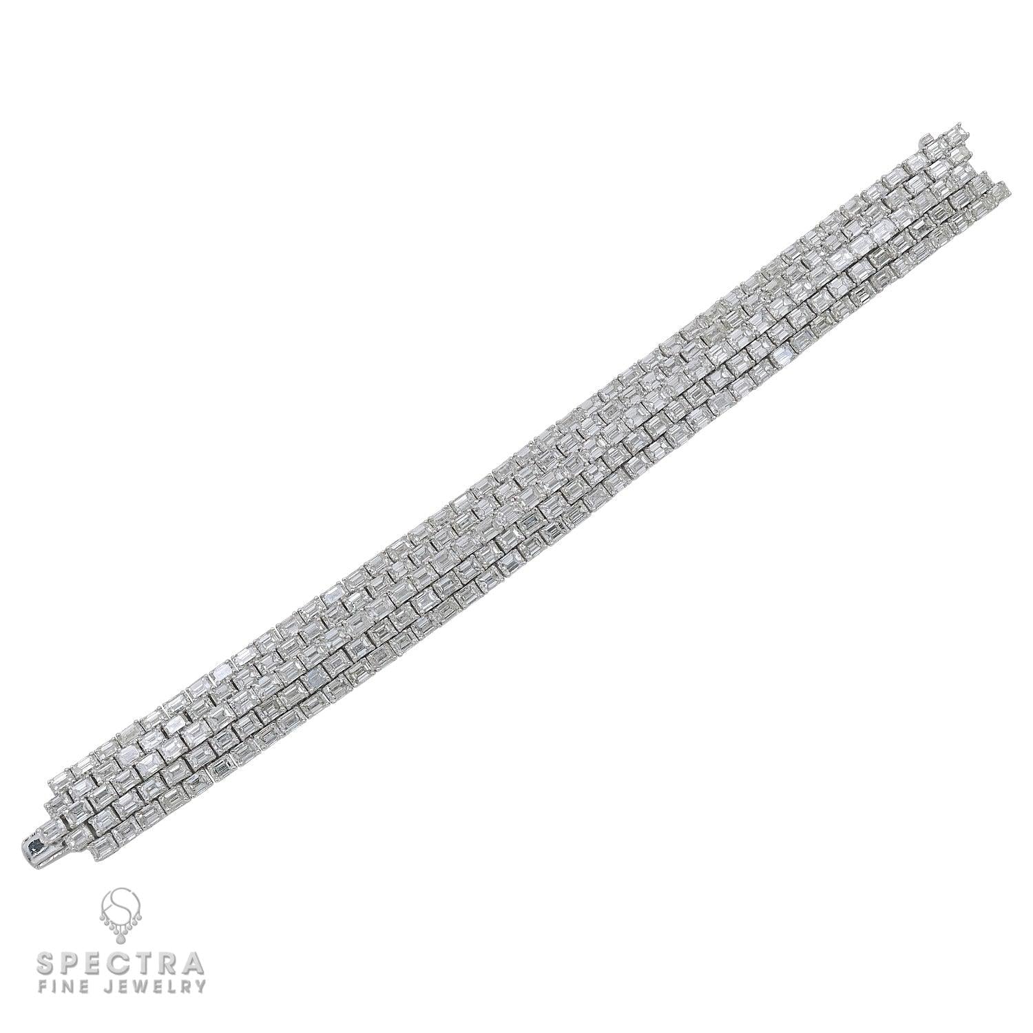 40.40 ct Five-Row Diamond Bracelet in 18K White Gold – Spectra Fine Jewelry