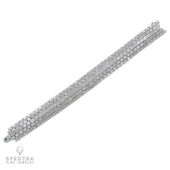 40.40 ct Five-Row Diamond Bracelet in 18K White Gold – Spectra Fine Jewelry
