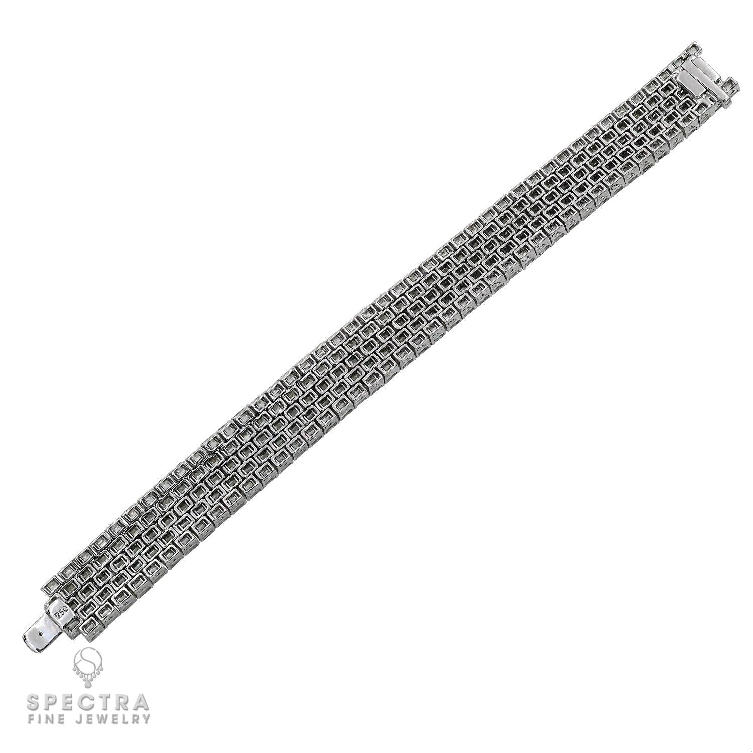 40.40 ct Five-Row Diamond Bracelet in 18K White Gold – Spectra Fine Jewelry
