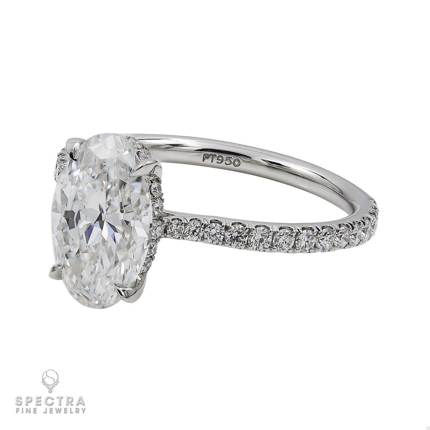 Spectra Fine Jewelry 5.01ct Petite Cathedral Pave Diamond Engagement Ring