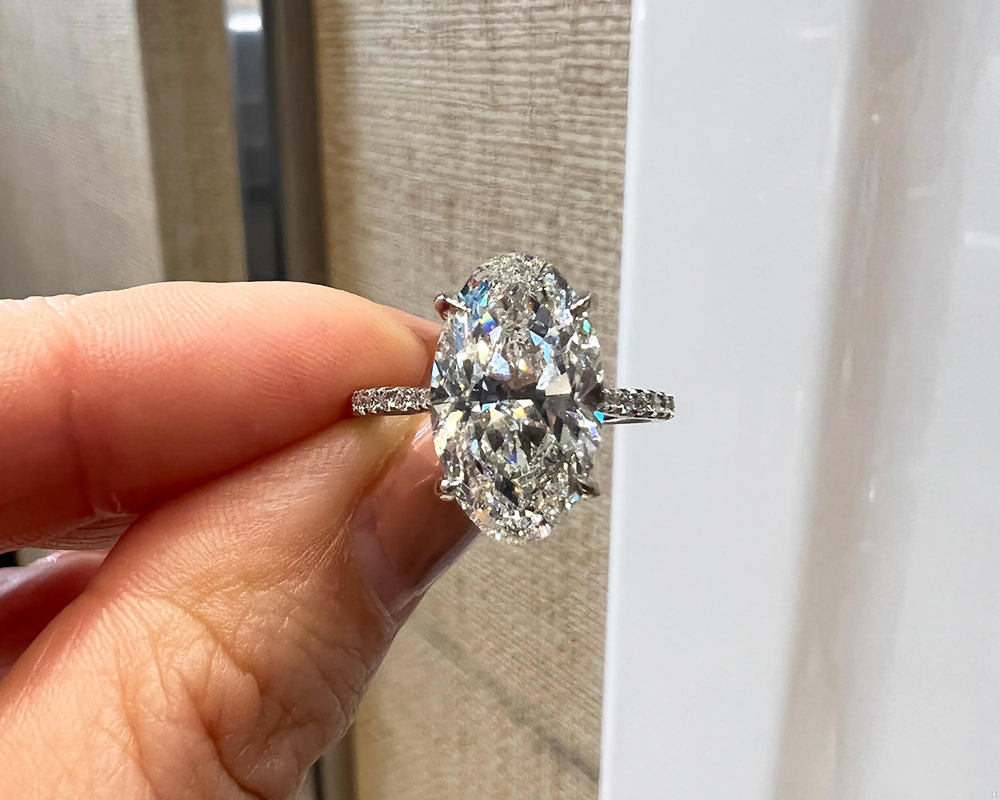 Spectra Fine Jewelry 5.01ct Petite Cathedral Pave Diamond Engagement Ring
