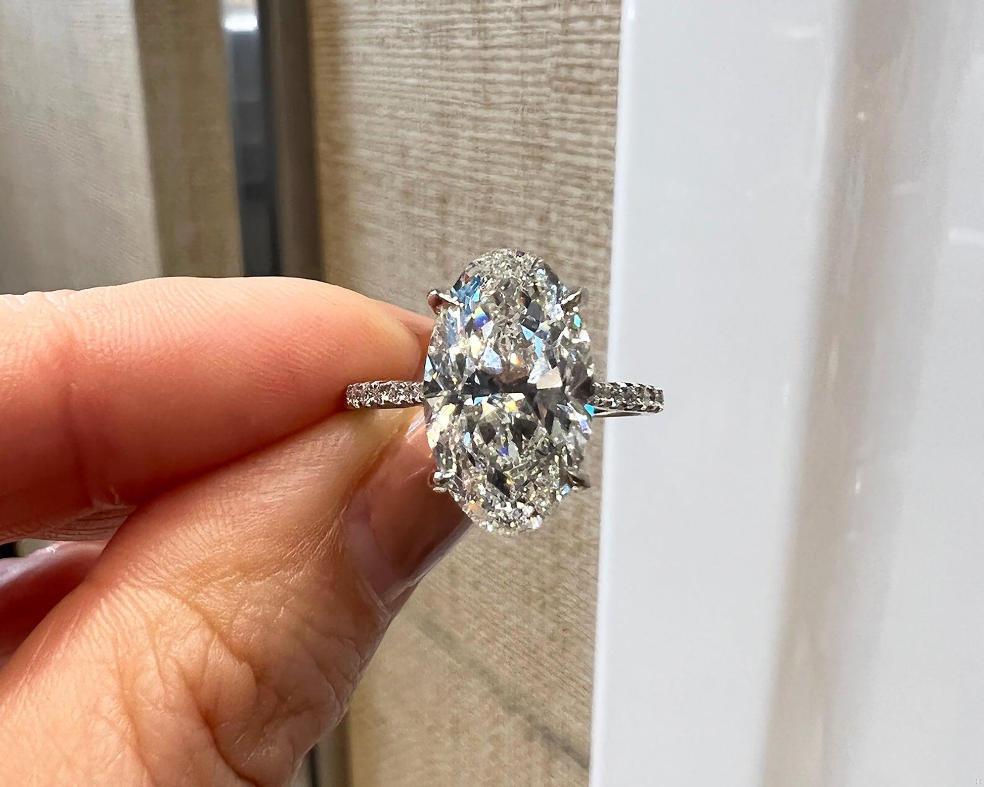 Spectra Fine Jewelry 5.01ct Petite Cathedral Pave Diamond Engagement Ring