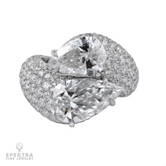 Spectra Fine Jewelry 5.02 ct. & 3.02ct Pear-Shaped Diamond Bypass Ring