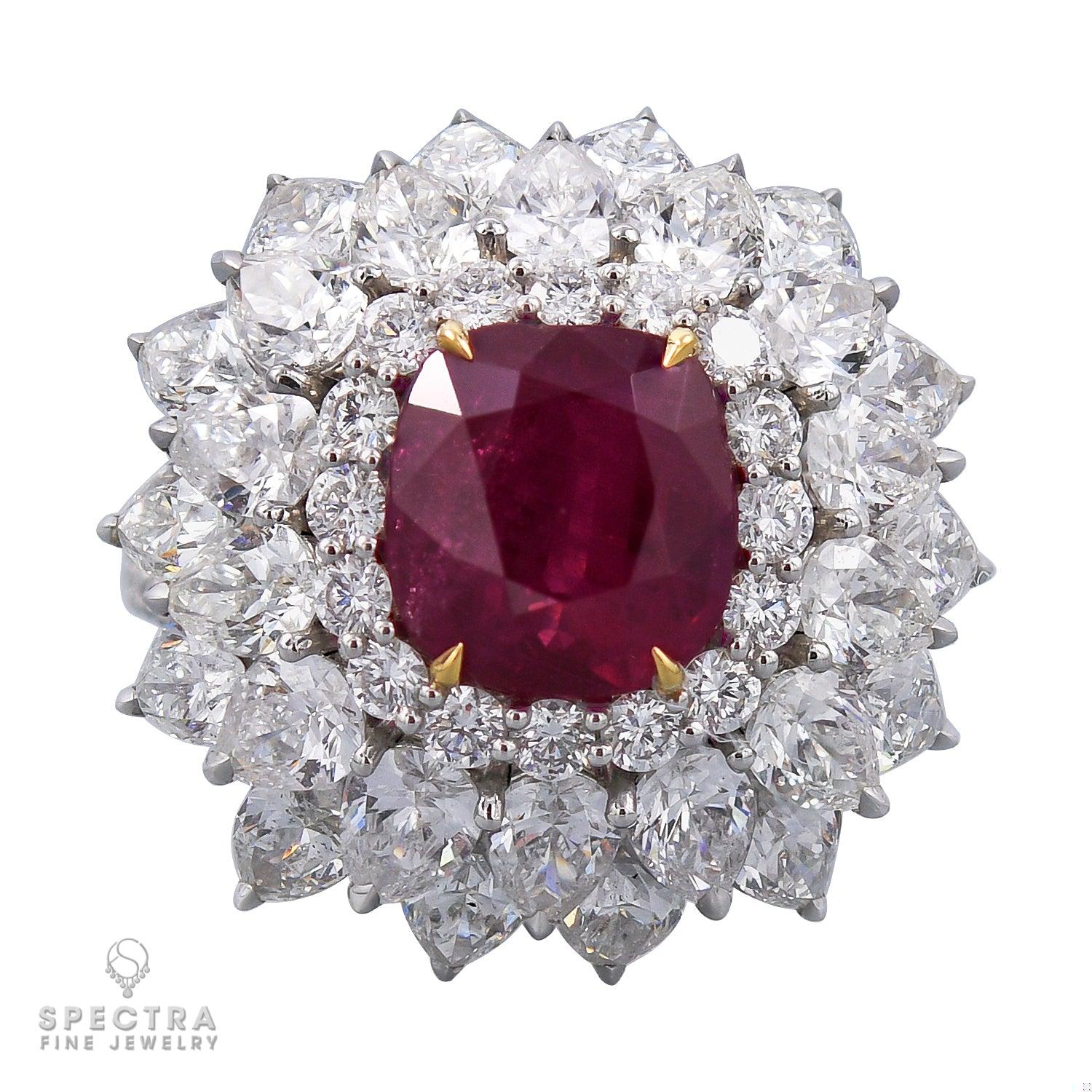 Spectra Fine Jewelry 5.02ct Ruby Diamond Halo Cocktail Engagement Ring