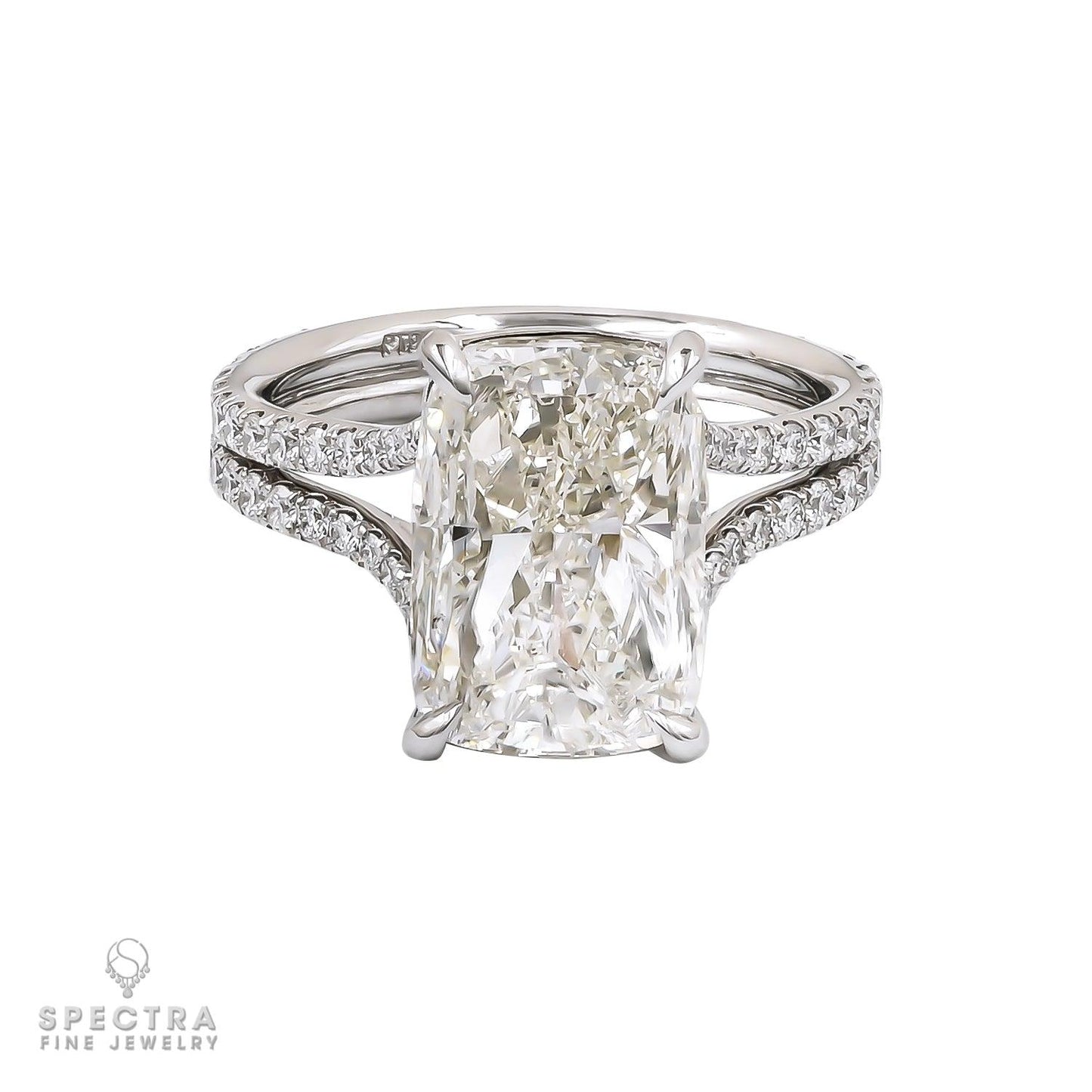 Spectra Fine Jewelry 5.04ct Cushion Cut  Diamond Double Shank Ring