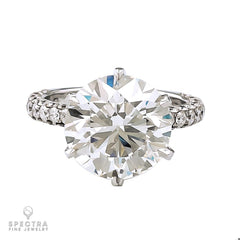 Spectra Fine Jewelry 5.11ct Round Diamond Pave Engagement Ring