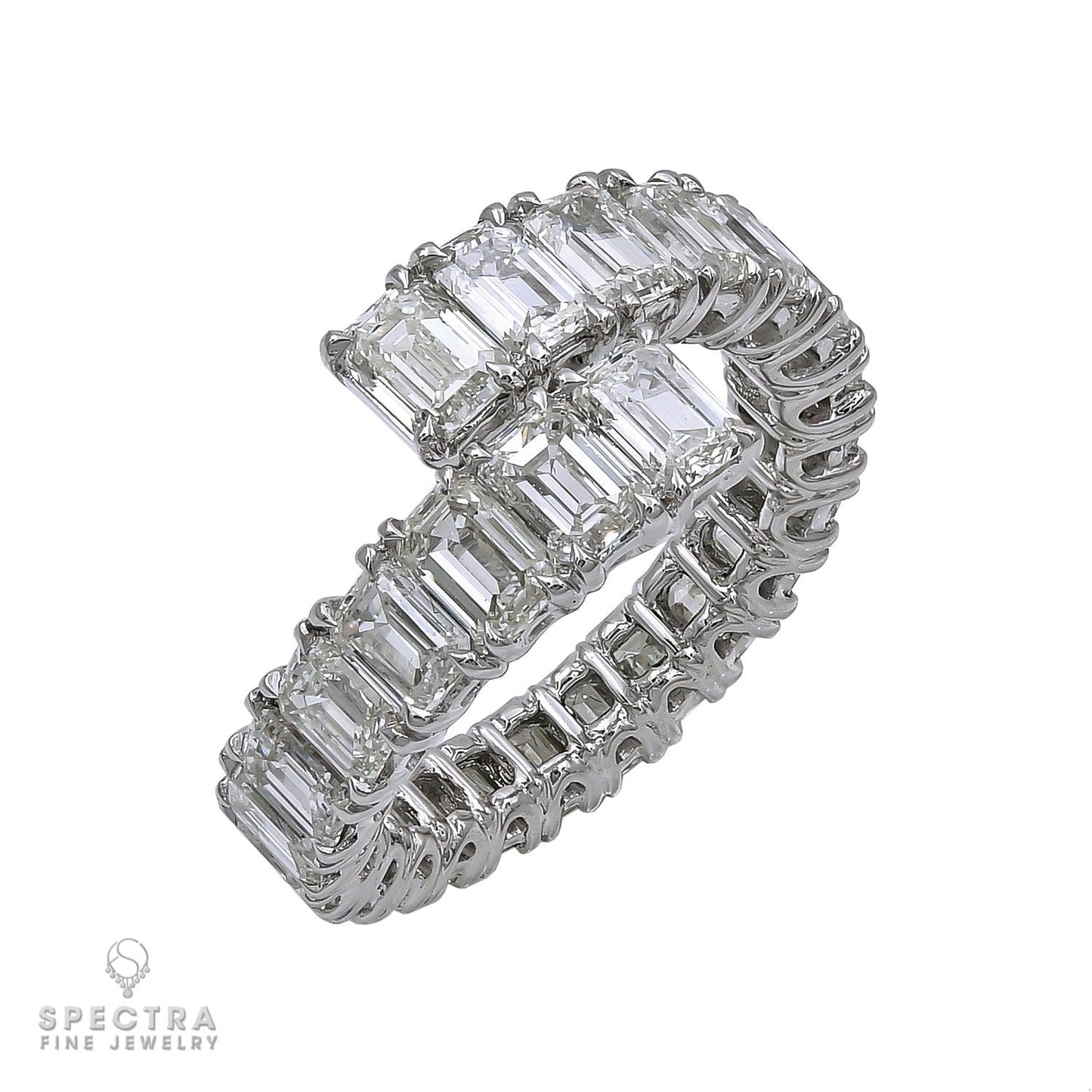 Spectra Fine Jewelry 5.92cts Emerald Cut Diamond Bypass Ring