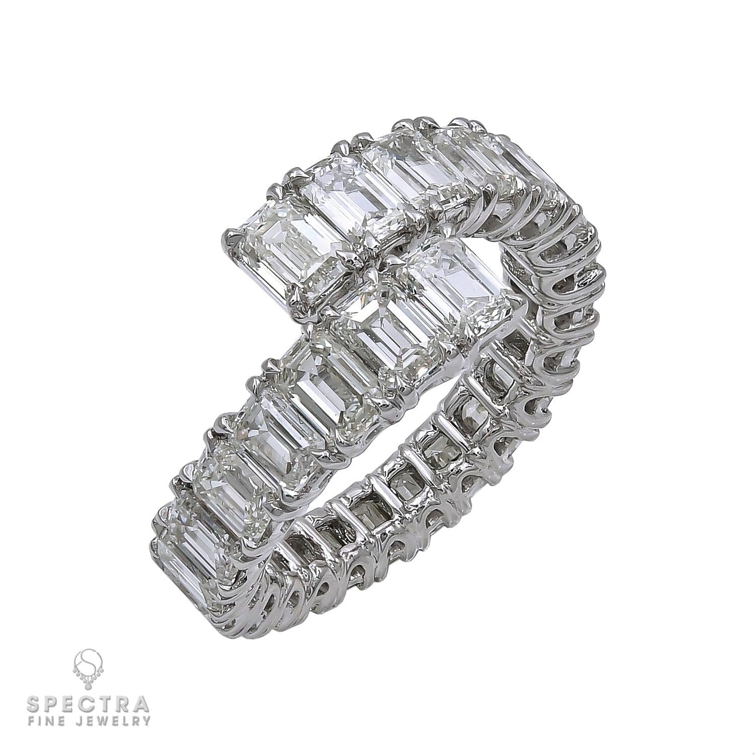 Spectra Fine Jewelry 5.92cts Emerald Cut Diamond Bypass Ring