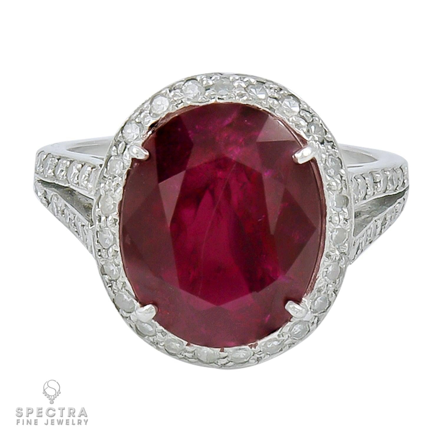 Spectra Fine Jewelry 6.16 cts. Unheated Ruby Diamond Cocktail Ring