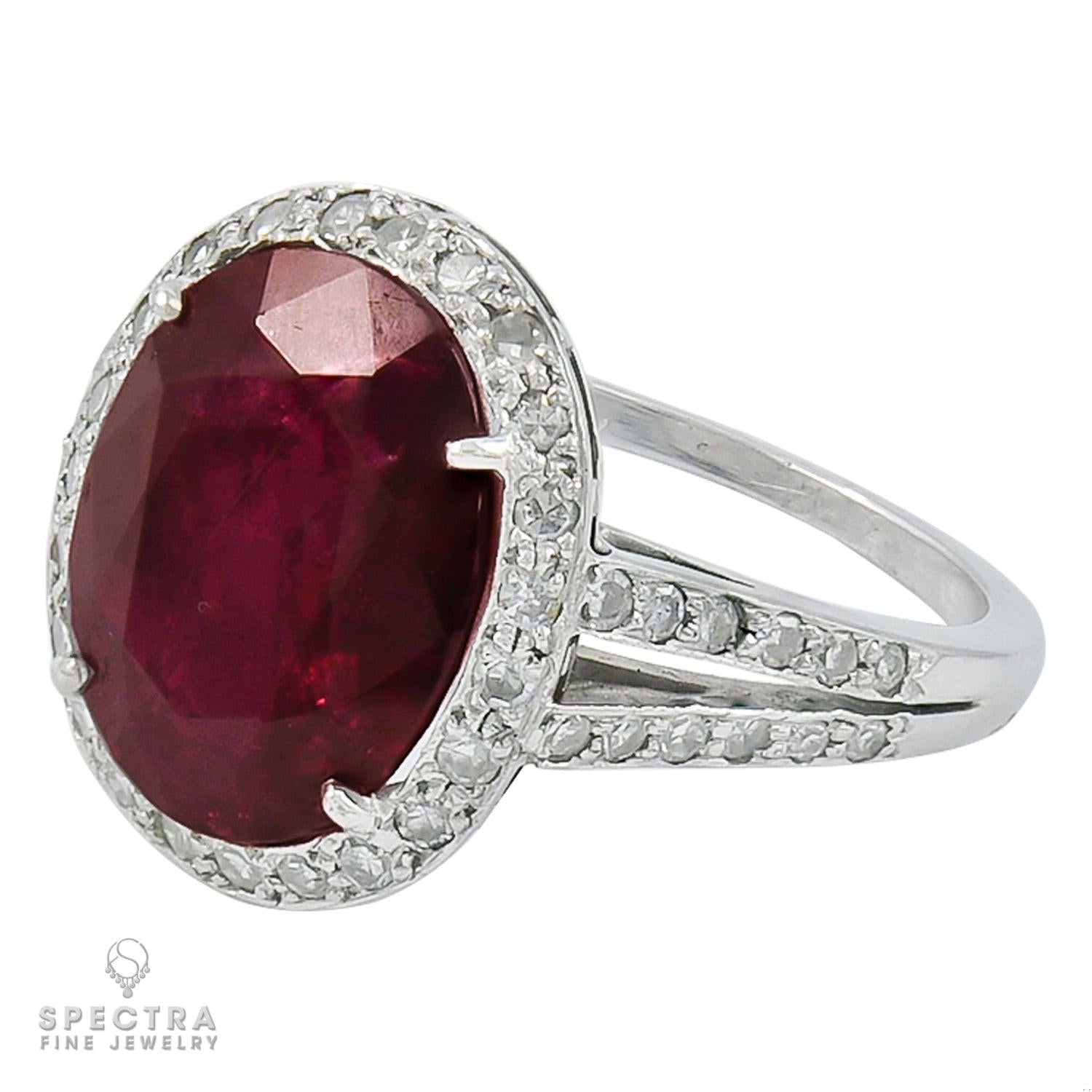 Spectra Fine Jewelry 6.16 cts. Unheated Ruby Diamond Cocktail Ring