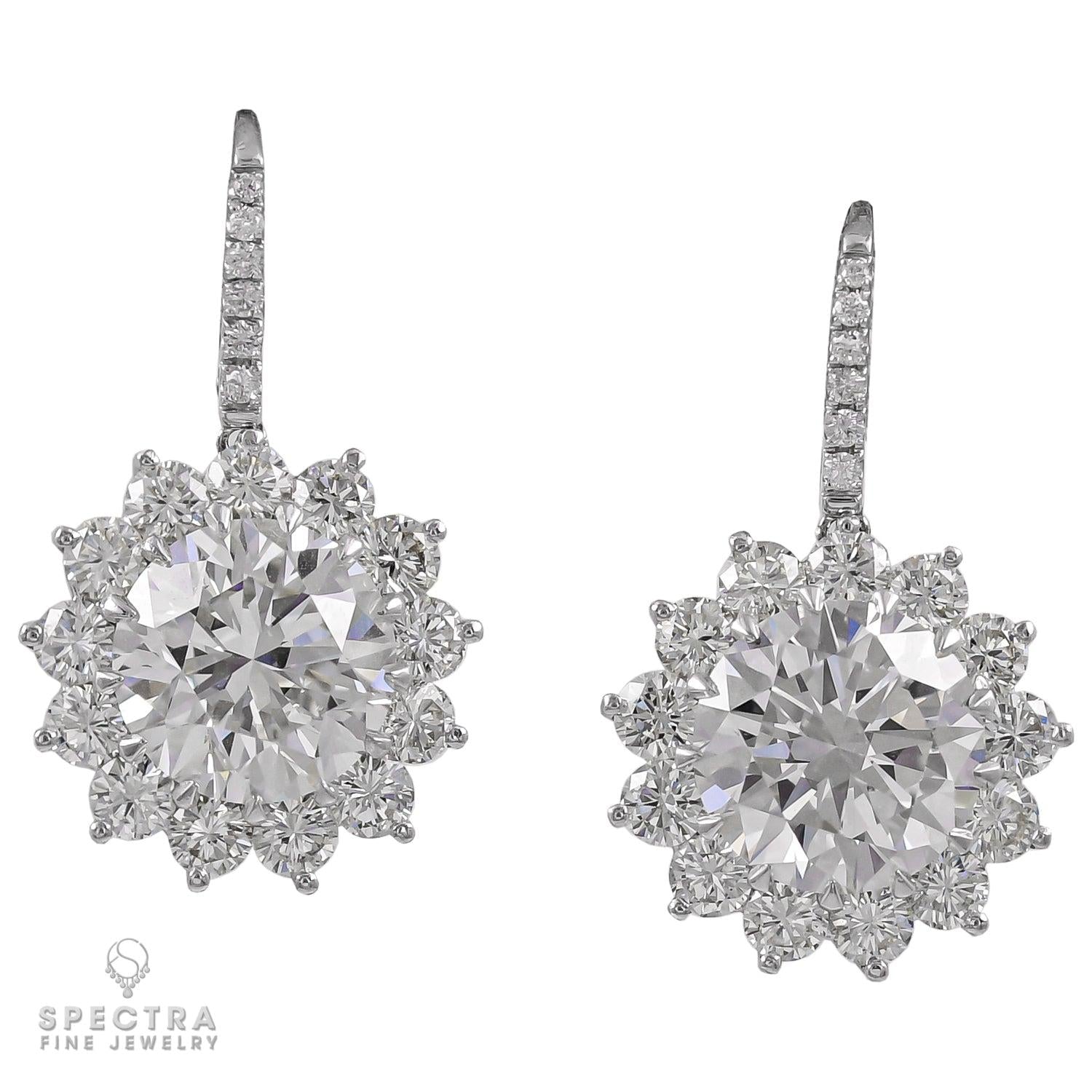 Spectra Fine Jewelry Certified Diamond Halo Drop Earrings