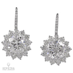 Spectra Fine Jewelry Certified Diamond Halo Drop Earrings
