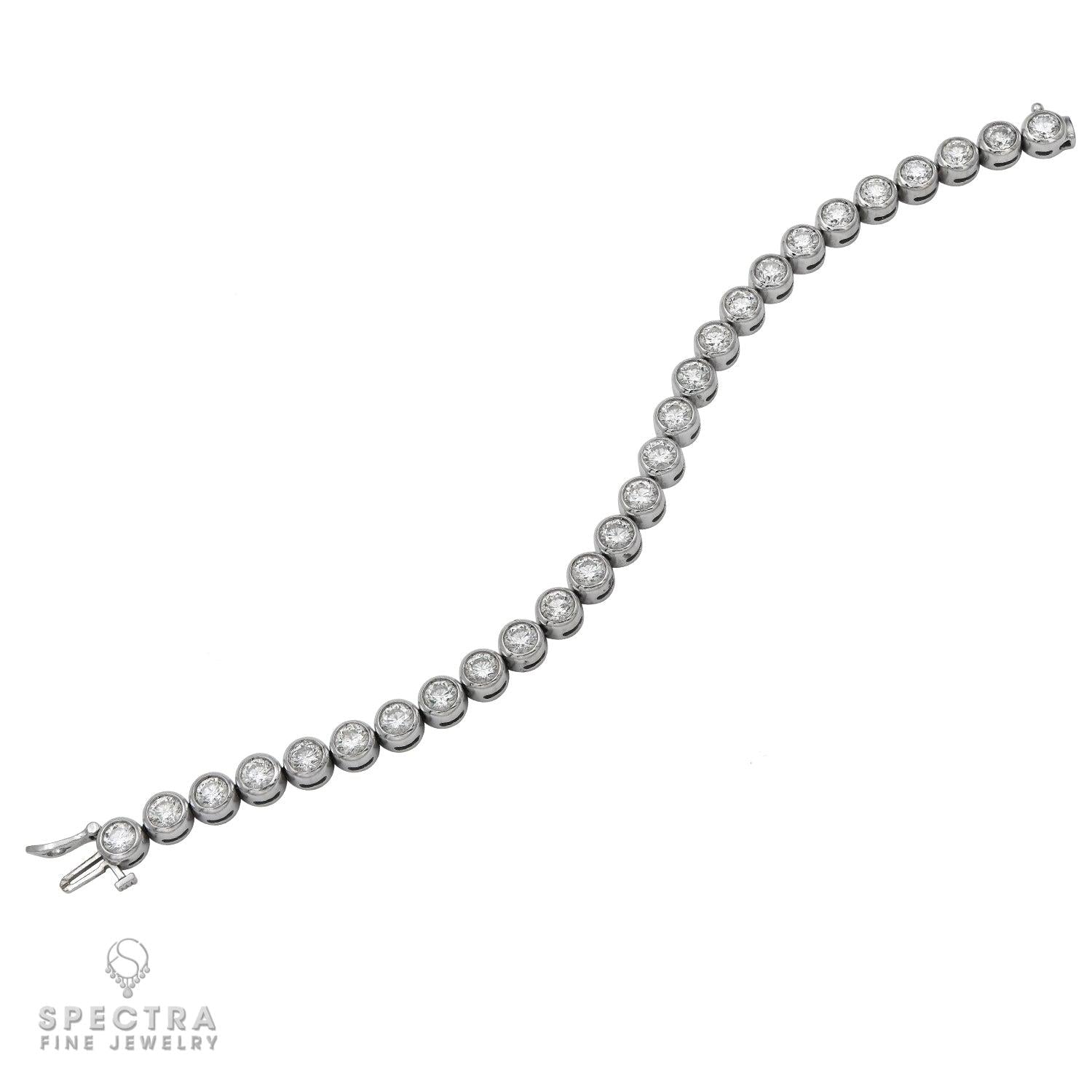 10.32 ct Diamond Bezel Tennis Bracelet in 18K White Gold – Spectra Fine Jewelry