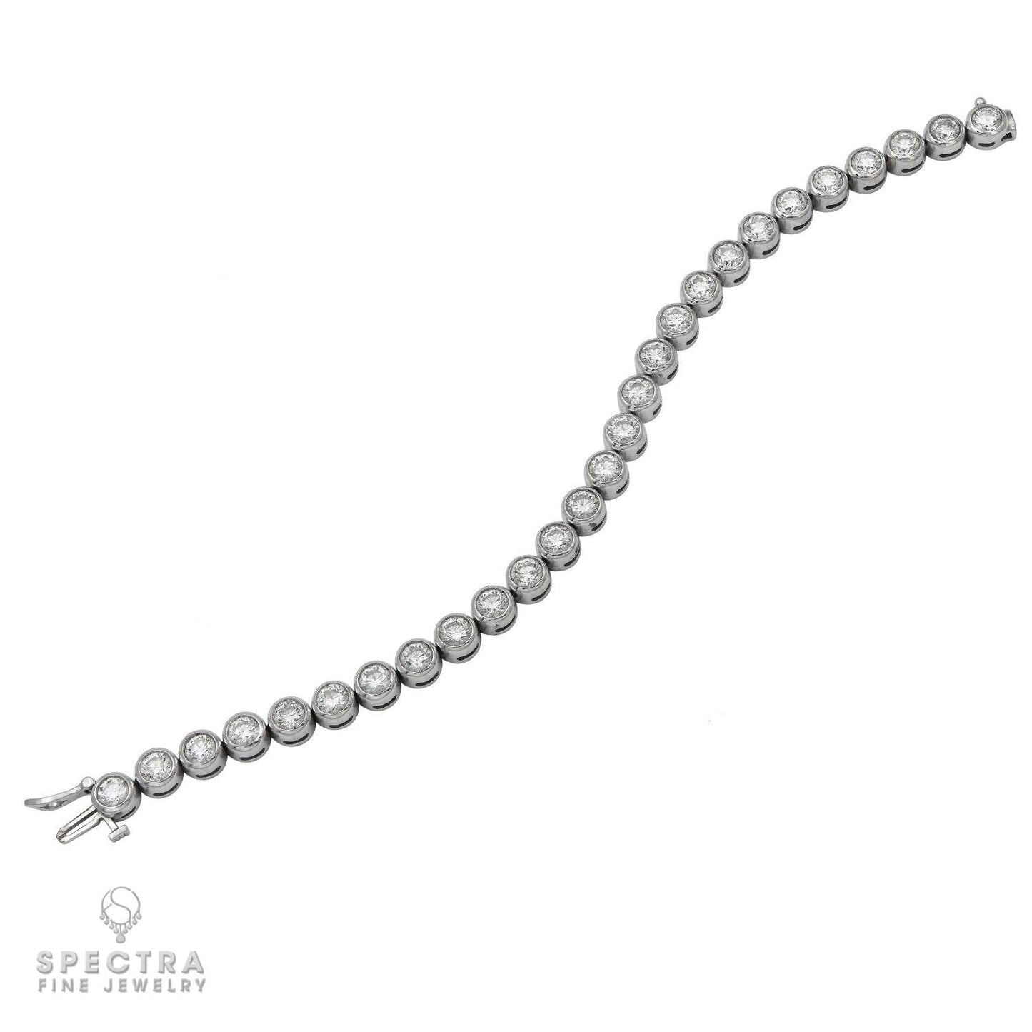 10.32 ct Diamond Bezel Tennis Bracelet in 18K White Gold – Spectra Fine Jewelry