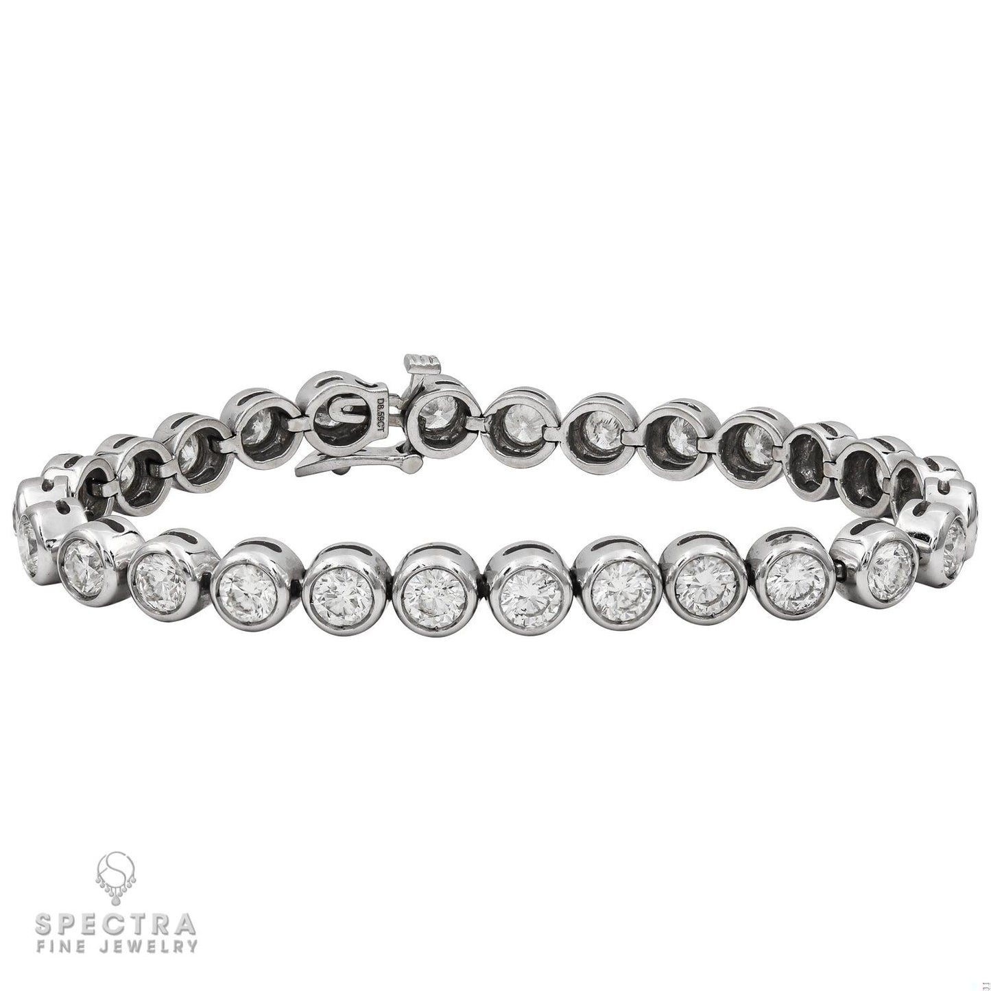 10.32 ct Diamond Bezel Tennis Bracelet in 18K White Gold – Spectra Fine Jewelry