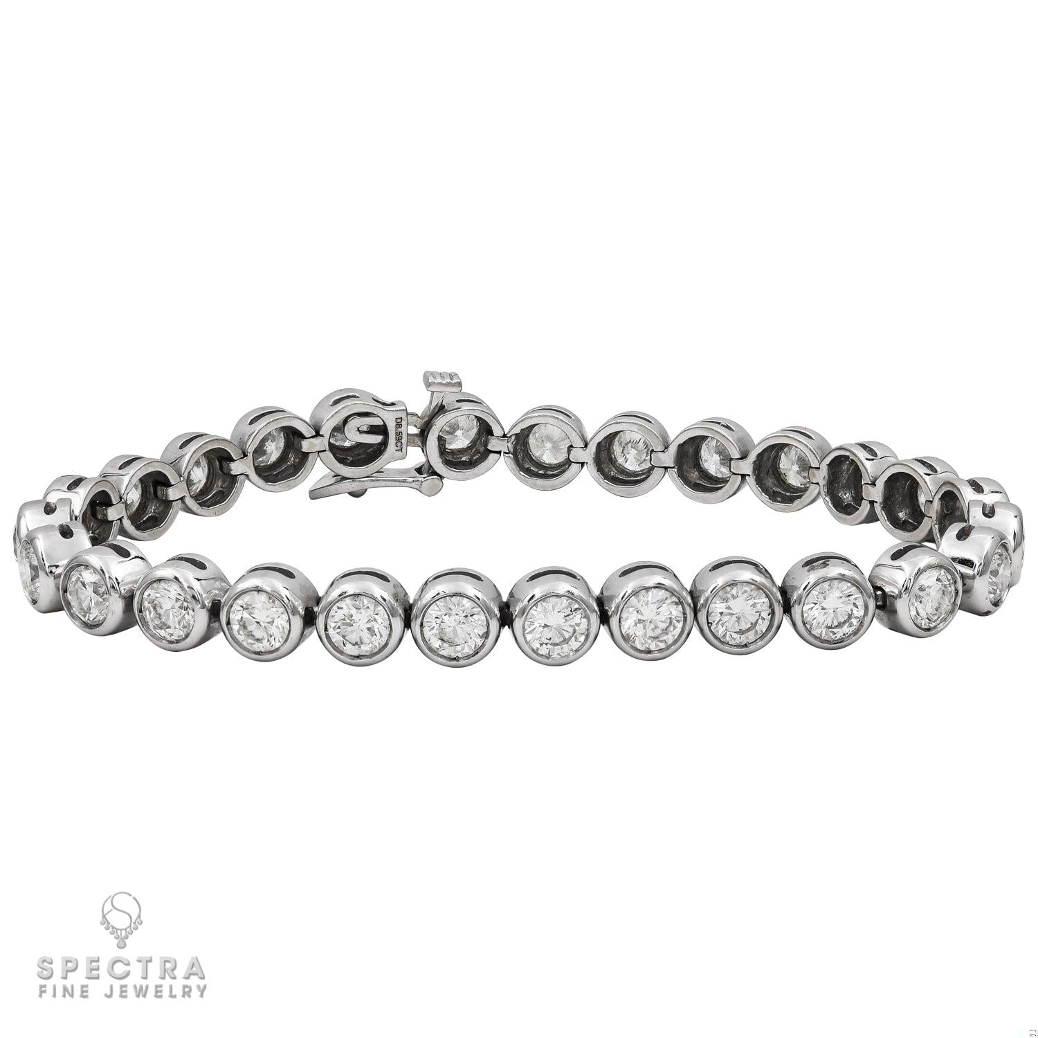 10.32 ct Diamond Bezel Tennis Bracelet in 18K White Gold – Spectra Fine Jewelry