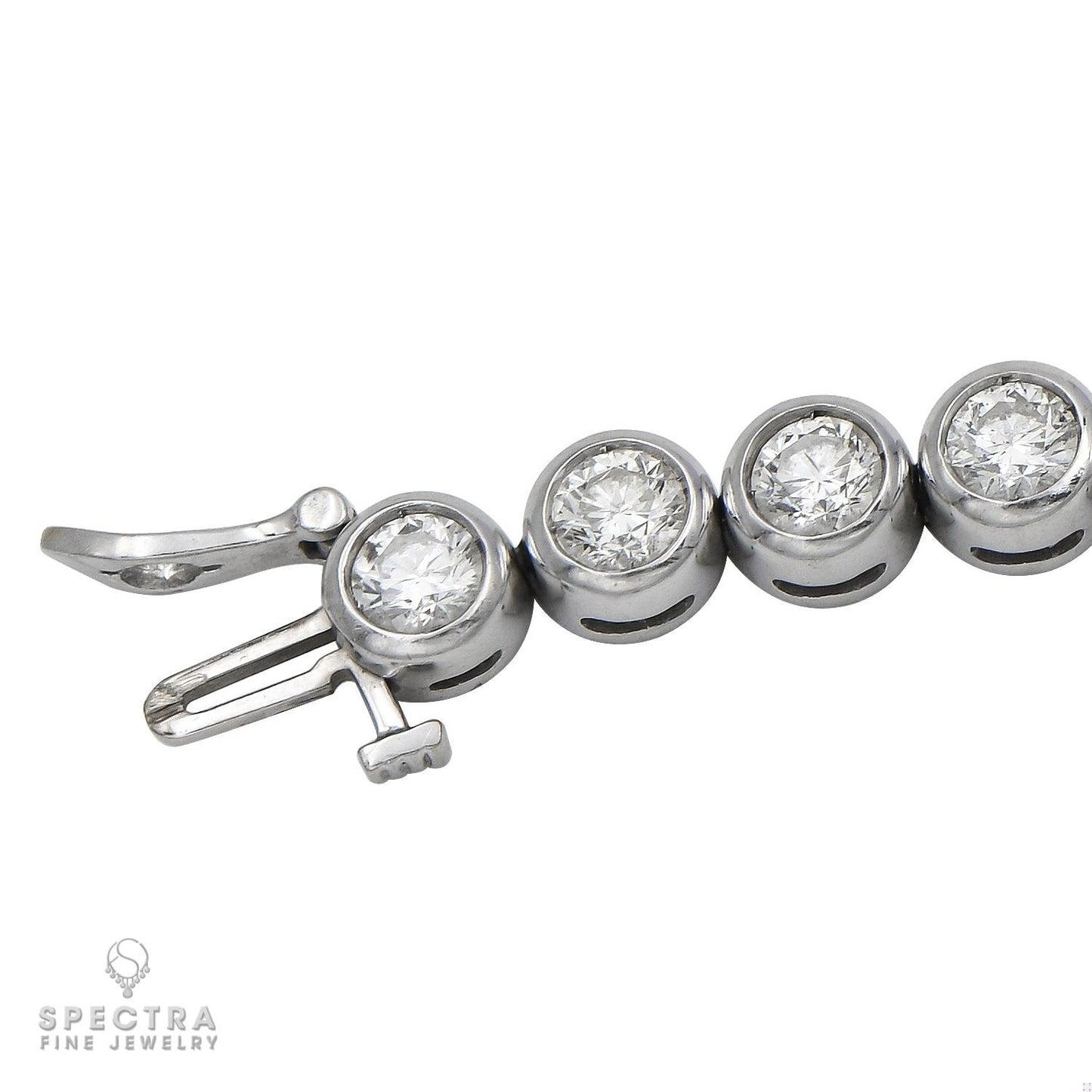 10.32 ct Diamond Bezel Tennis Bracelet in 18K White Gold – Spectra Fine Jewelry