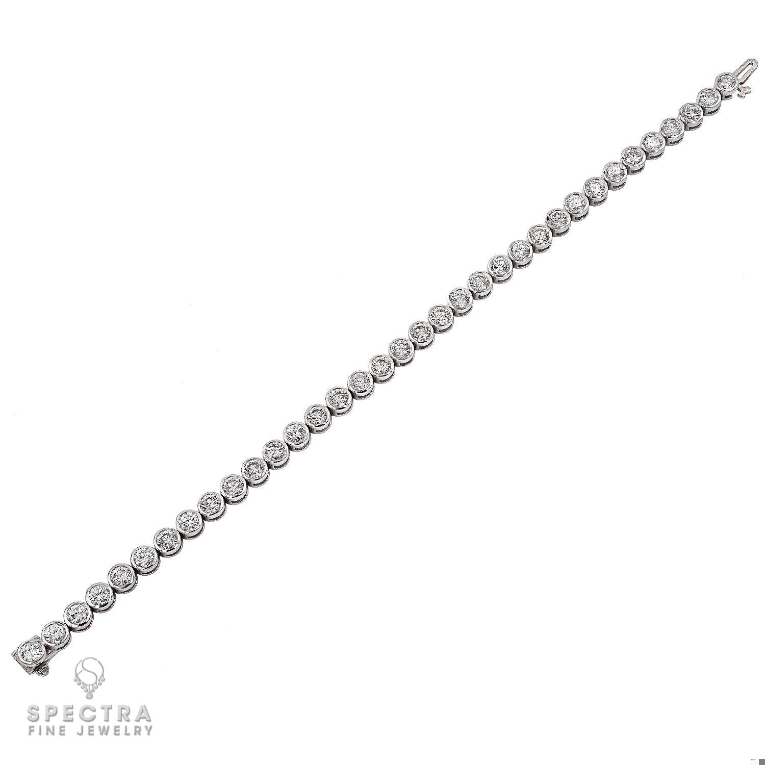 7.12 ct Diamond Bezel Tennis Bracelet in 18K White Gold – Spectra Fine Jewelry