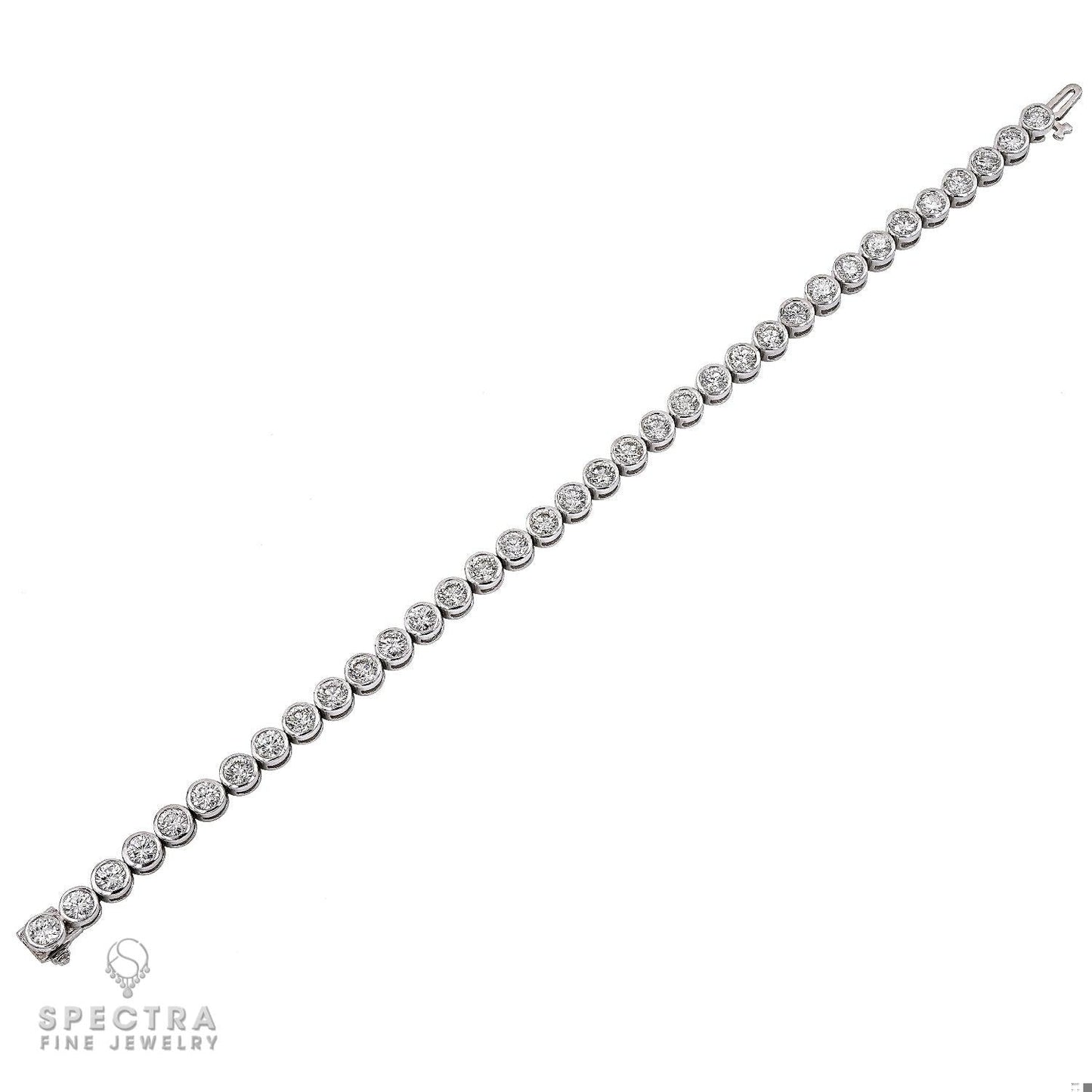 7.12 ct Diamond Bezel Tennis Bracelet in 18K White Gold – Spectra Fine Jewelry
