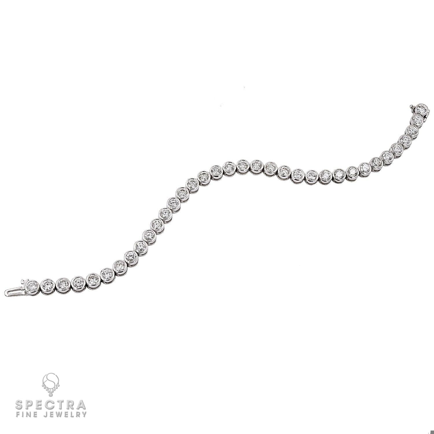 7.12 ct Diamond Bezel Tennis Bracelet in 18K White Gold – Spectra Fine Jewelry