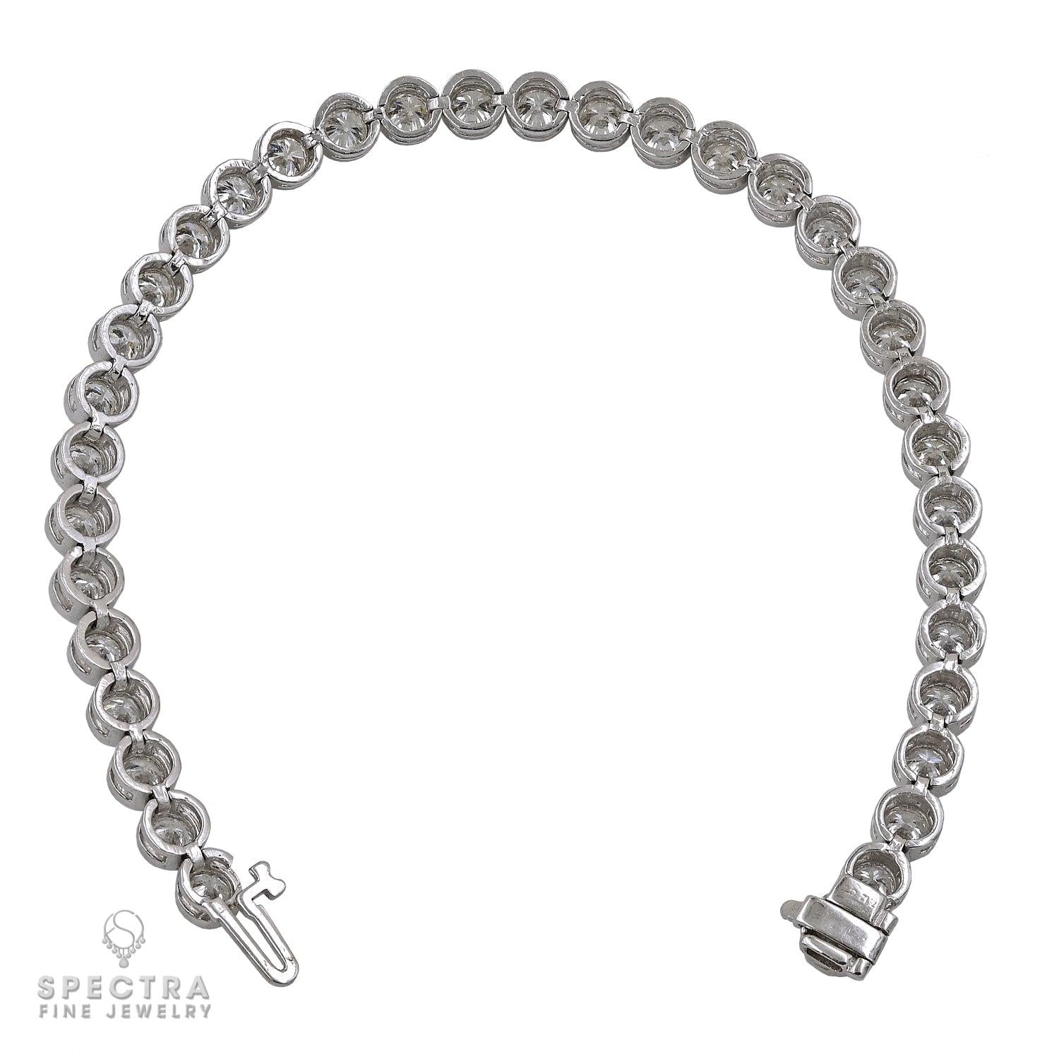 7.12 ct Diamond Bezel Tennis Bracelet in 18K White Gold – Spectra Fine Jewelry